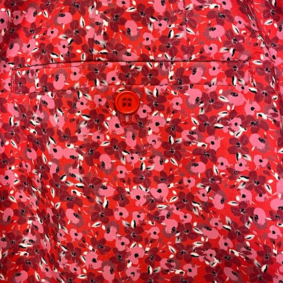 ELOQUII pants red floral lightweight zipper button hook pockets size 18 - Picture 4 of 7
